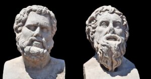 1,700-Year-Old Marble Busts with Greek ‘Lycurgus’ Inscription Found Face Down in a Wine Collection Pit Near Binyamina