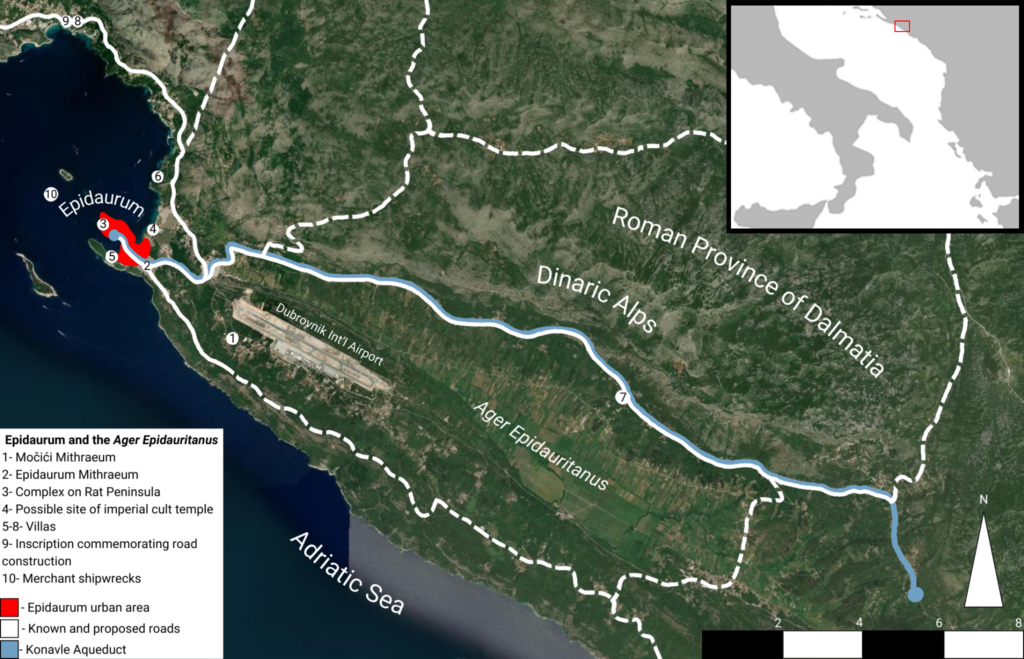 Location of Močići mithraeum. (Map: Ian Wilson, on basemap from Google Earth.) Credit: Ian Wilson and Matthew McCarty, 2026