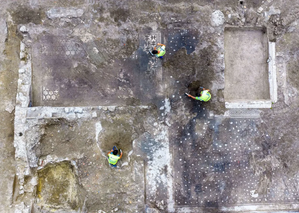 Aerial view of the Roman villa at Castel di Guido, near Rome. Credit: Soprintendenza Speciale di Roma. Credit: Italian Ministry of Culture