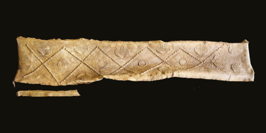 The decorated Roman lead coffin found in Colchester, England. Credit: Colchester Archaeological Trust