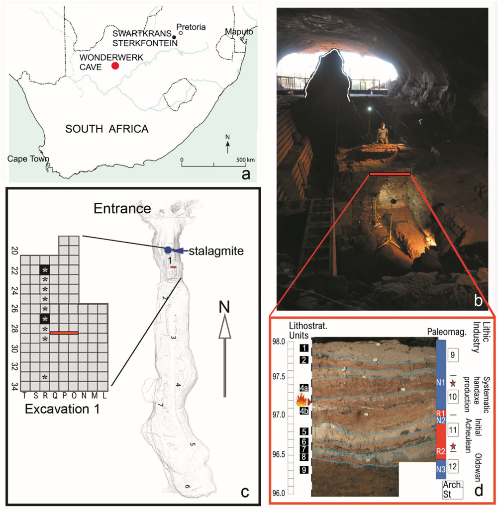 Location and excavation context of Wonderwerk Cave in South Africa, showing the analyzed strata where burned small mammal bones were identified through FTIR and luminescence methods. Credit: Wonderwerk Cave Research Project/Michael Chazan; Zamani team data.