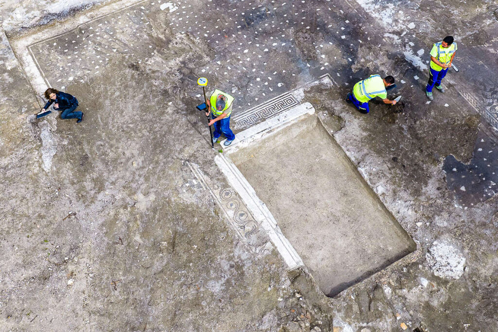 Aerial view of the Roman villa at Castel di Guido, near Rome. Credit: Soprintendenza Speciale di Roma.