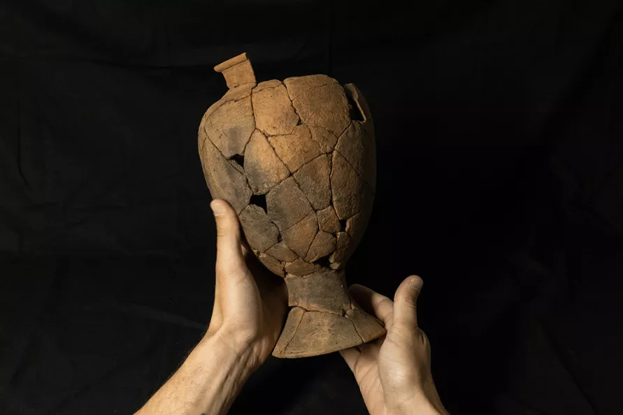 
Archaeology South-East reconstructed a trumpet pedestal jar. Credit: UCL Archaeology South-East