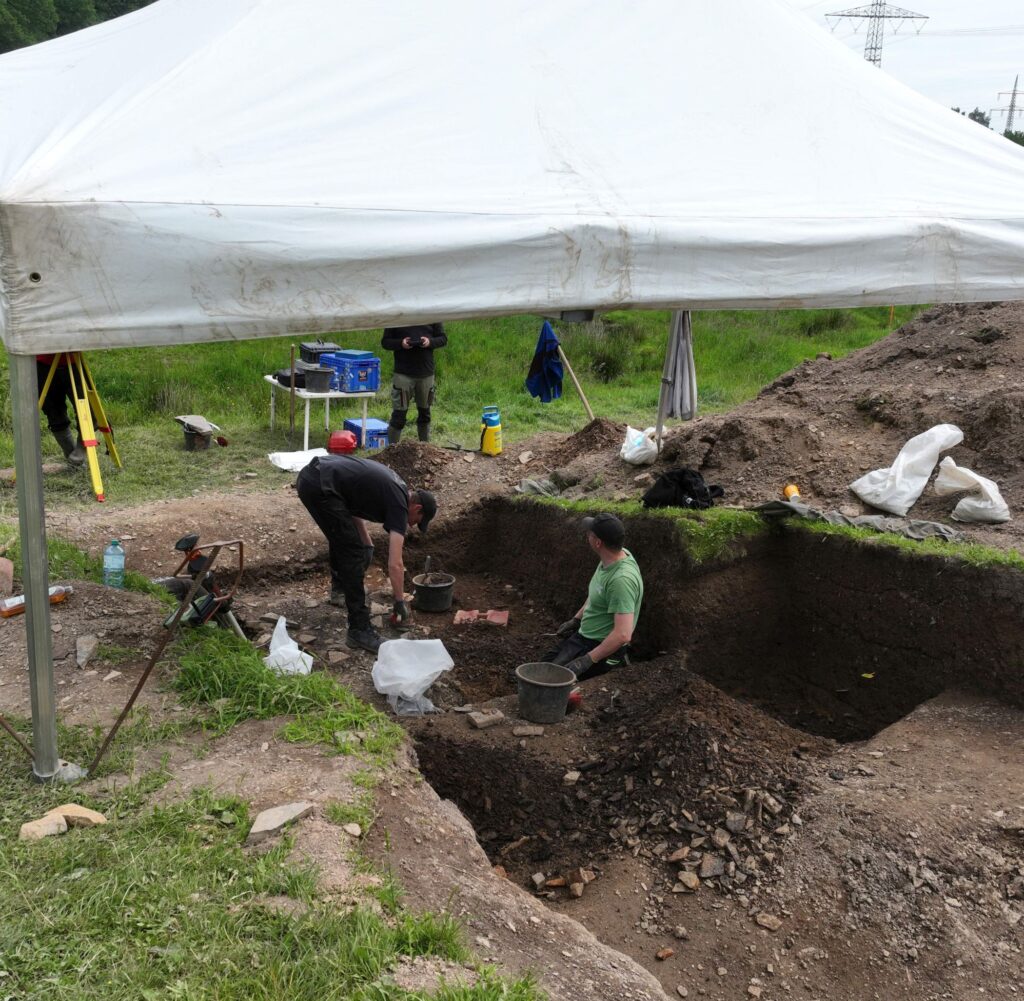 The small excavation area produced several features indicating ancient lead processing. Credit: LWL/S. M. Sonntag