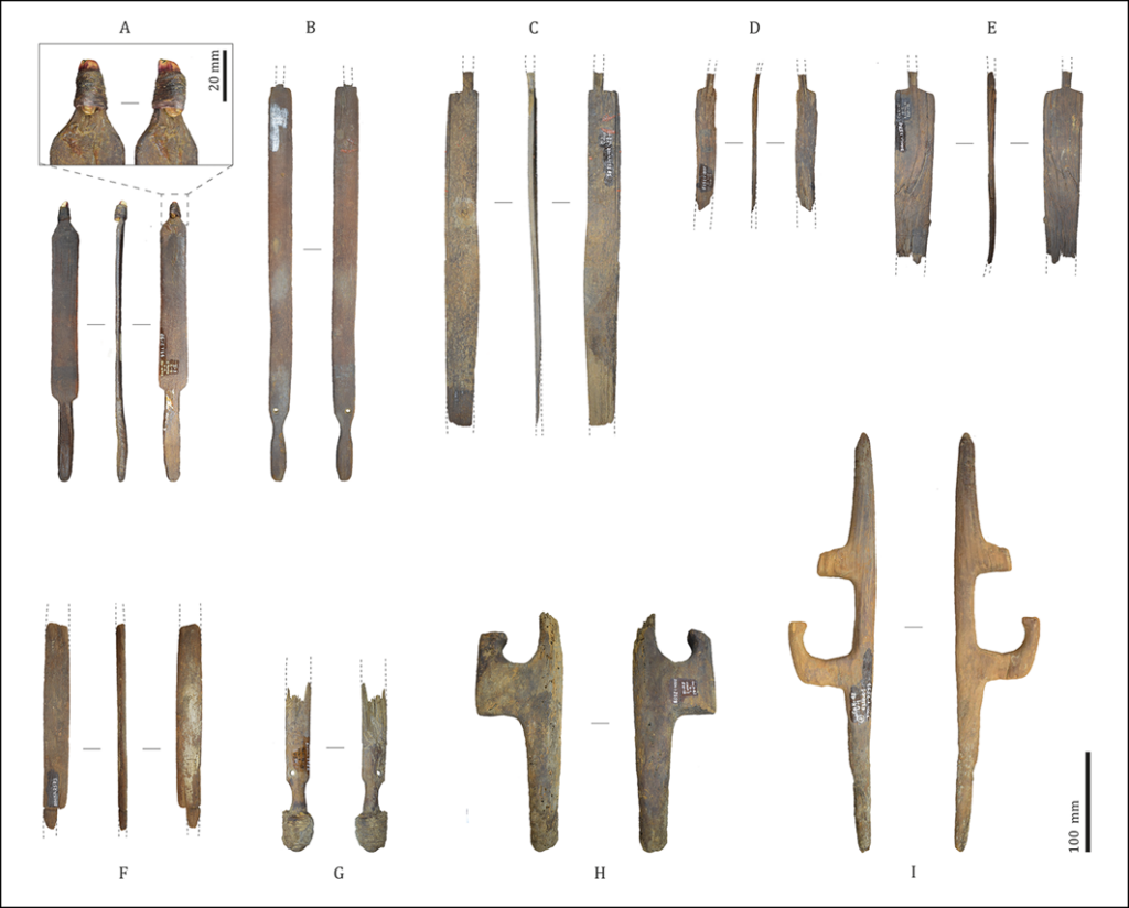 
The spear-throwers from Caleta Huelén 42 analysed in this article. Credit: Ballester, B., & de Souza, P. (2026)