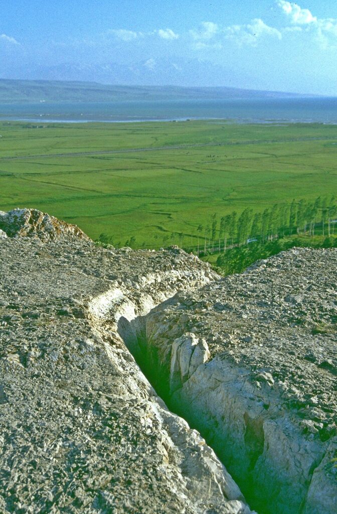 Part of the Menua Canal with Lake Van in the background. Credit: Public Domain