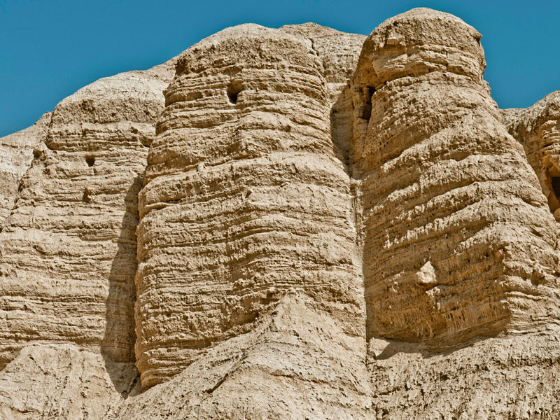 The Qumran caves in the Judean Desert. Credit: Shai Halevi, Israel Antiquities Authority
