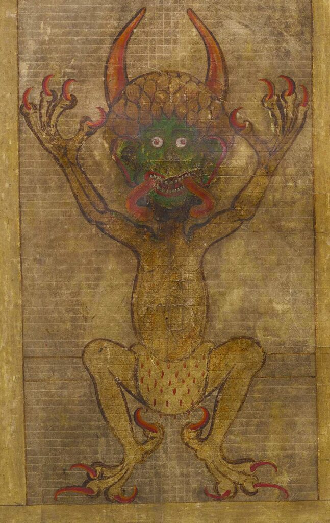 The manuscript’s most famous image faces a full-page representation of Heavenly Jerusalem.