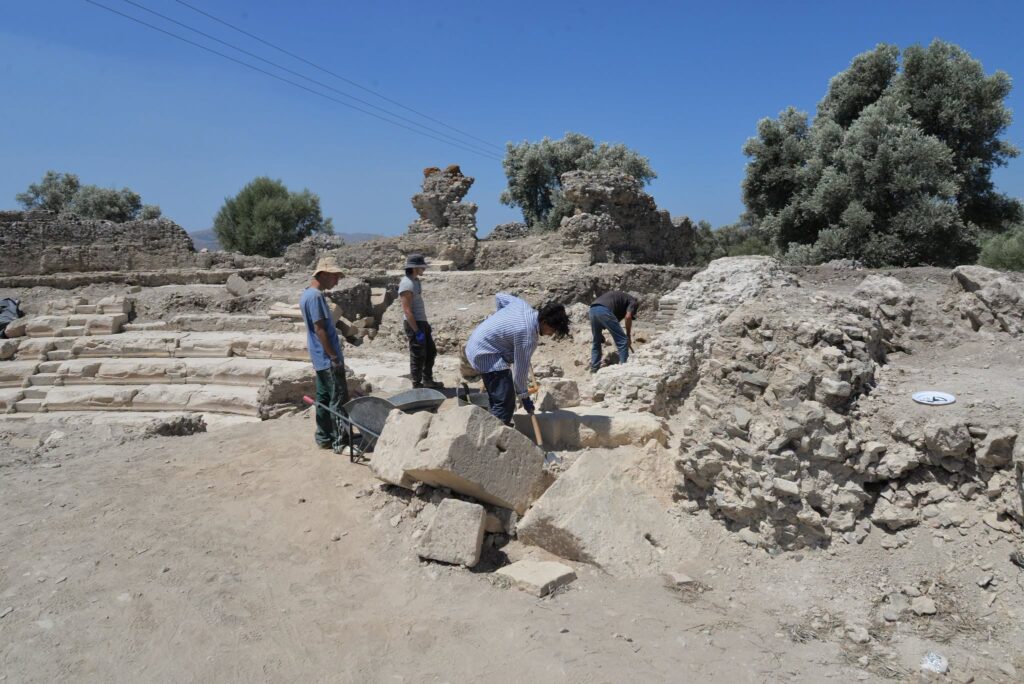 Archaeologists working at the Sanctuary of Apollo in Gortyn, Crete, during the 2026 excavation season. Credit: Italian Archaeological School Athens via Facebook
