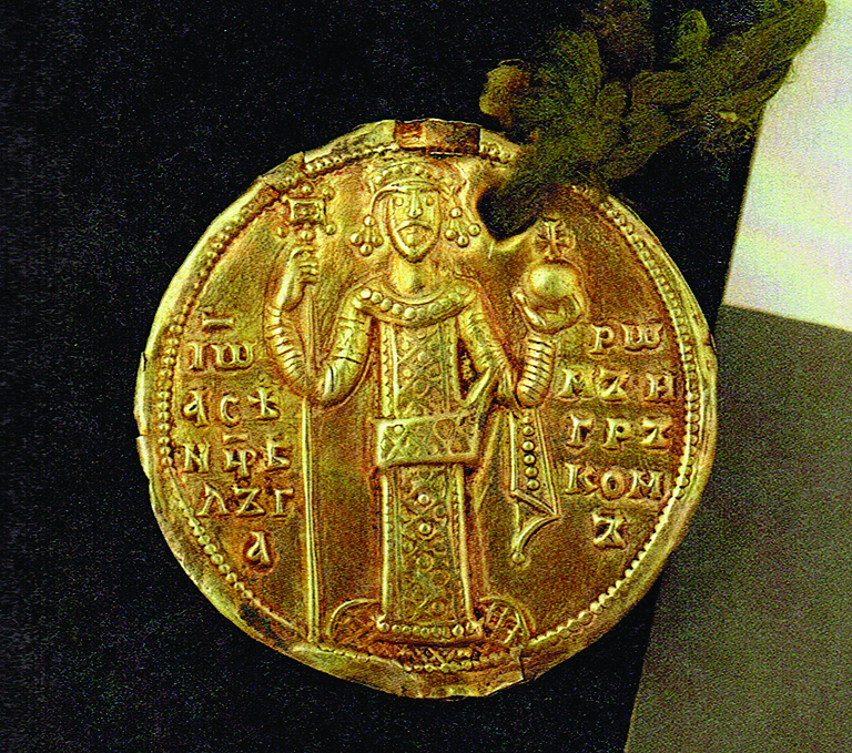 
The great Bulgarian Tsar Ivan Asen II depicted on his famous gold seal. Credit: Prof. Nikolay Ovcharov - Trud