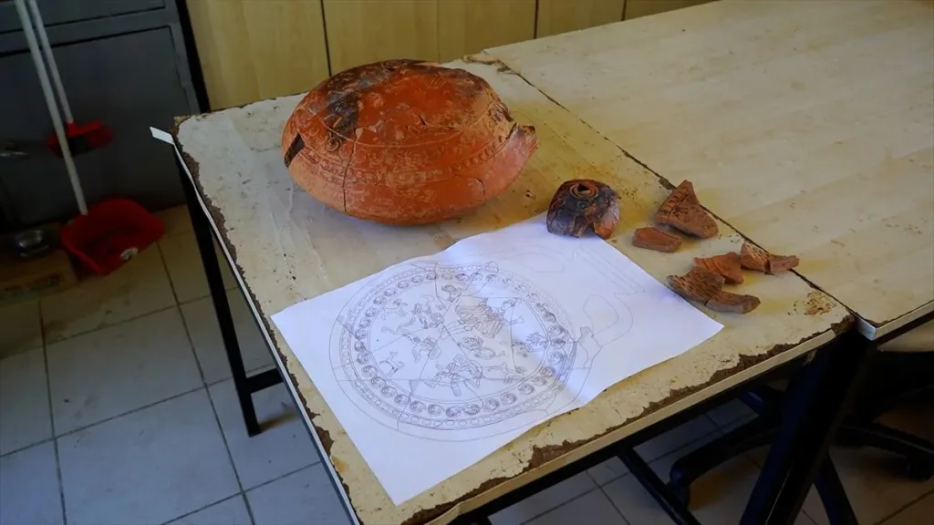 A one-of-a-kind 1,500-year-old liturgical vessel depicting the Prophet Daniel's vision has been unearthed at Pisidia Antiokheia, Türkiye. Credit: AA
