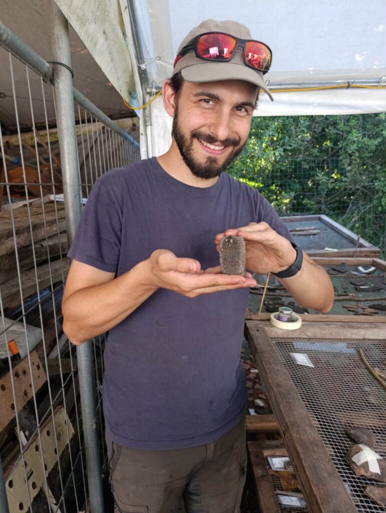 The newly discovered artifact belongs to a distinctive group known in Italian archaeology as tavolette enigmatiche, or “enigmatic tablets.”  Credit: Scavi al Lucone via Facebook