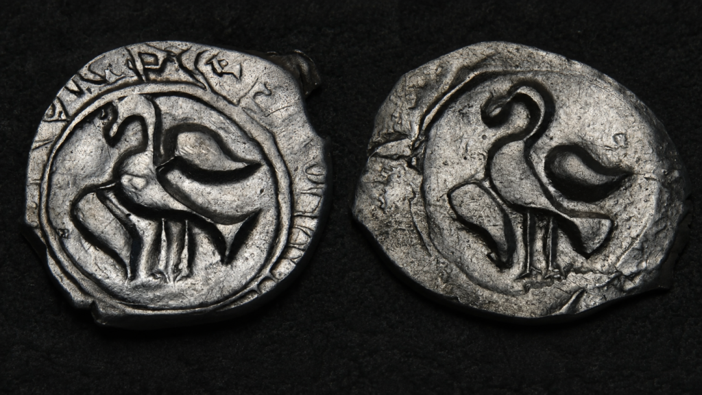 
Various types of Kolomna coins from the first quarter of the 15th century. Credit: Institute of Archaeology of the Russian Academy of Sciences