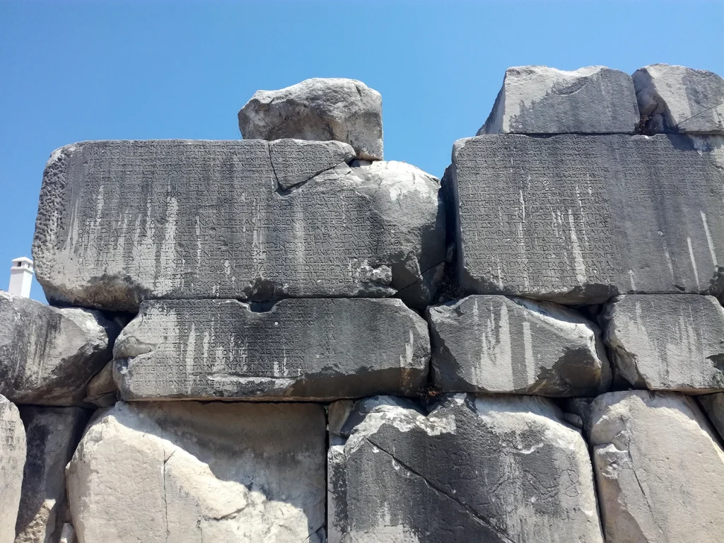 Similar inscriptions on the walls of the ancient council building (bouleuterion) in Stratonikeia. Credit: Dr. Paweł Nowakowski