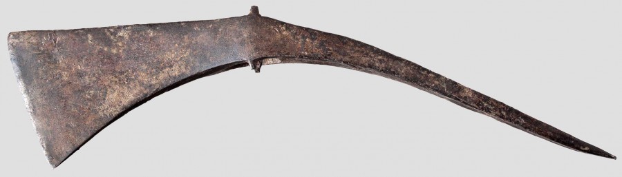 A Roman dolabra from Austria, dating to the 1st–2nd century AD. The comparable tool illustrates the versatile design used by Roman soldiers for construction and engineering tasks. 