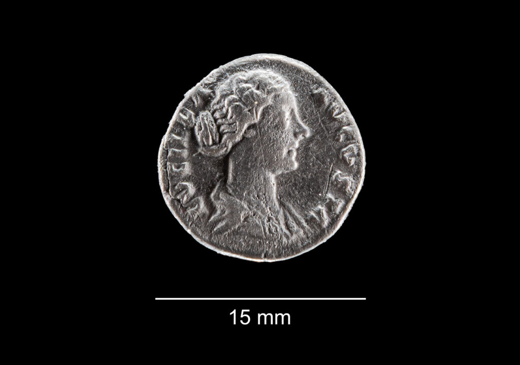 A Roman denarius minted between AD 164 and 169, found in a disturbed layer at the Singen site.