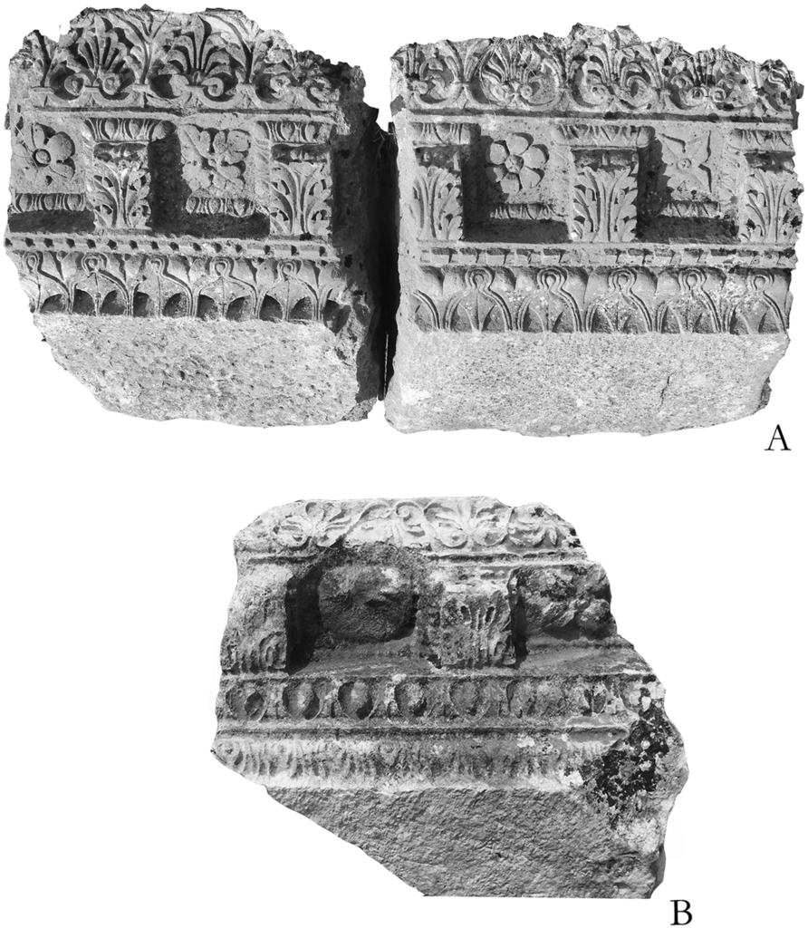 First-century CE cornices from Roman Doclea, including examples from the forum and the so-called Temple of Diana.