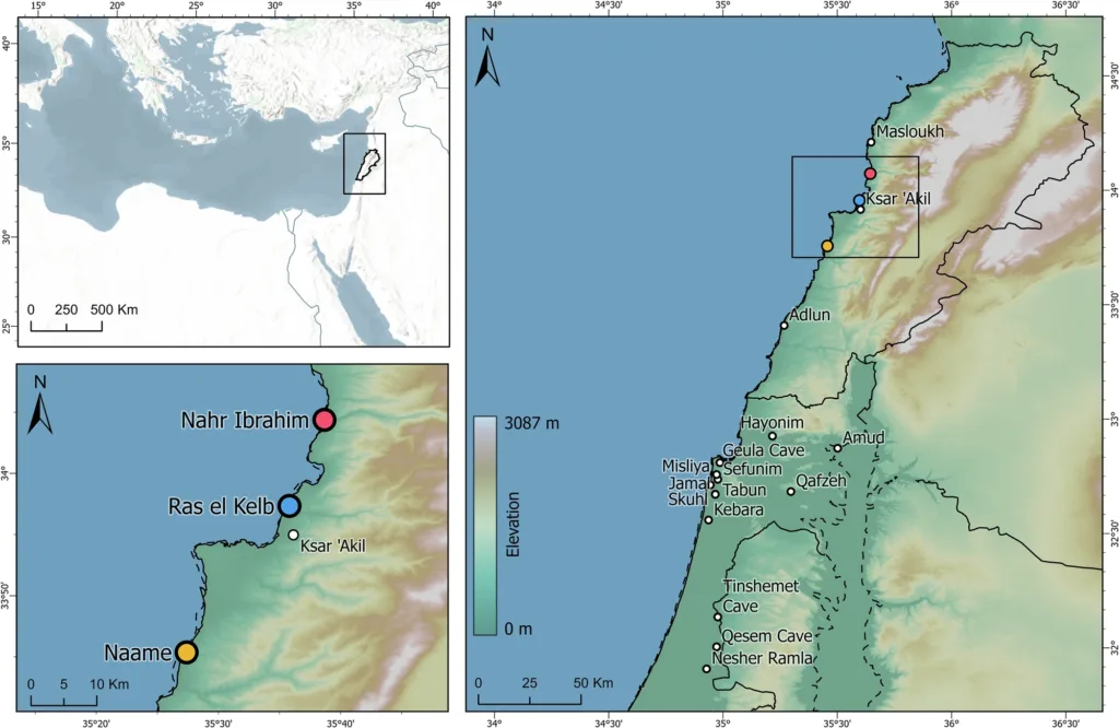 Map of the eastern Mediterranean and the central Levant. Credit: Russo et al., Communications Earth & Environment (2026), CC BY 4.0
