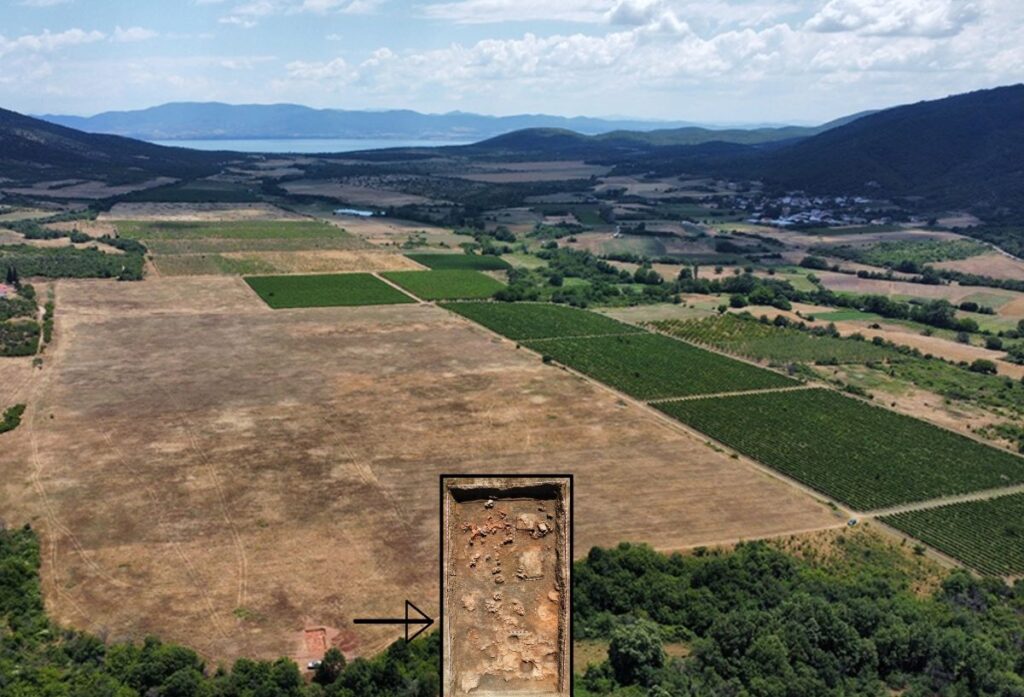 Archaeological excavations at the Neolithic settlement near Lake Dojran, North Macedonia.  
