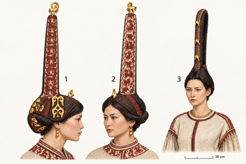 Archaeologists Find Rare Pazyryk Headdress with Golden Saiga Heads in Altai