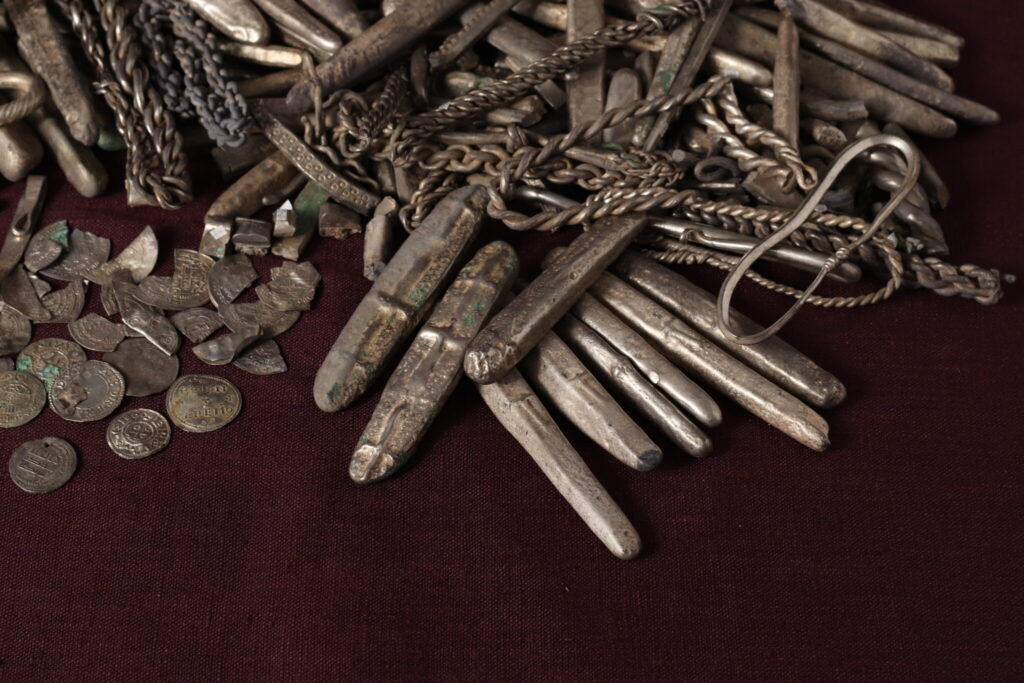 The Rebild hoard contains around 700 objects and fragments with a combined weight of 18.5 kilograms, making it the largest known Viking Age silver hoard found in Denmark. Credit: Nordjyske Museer.