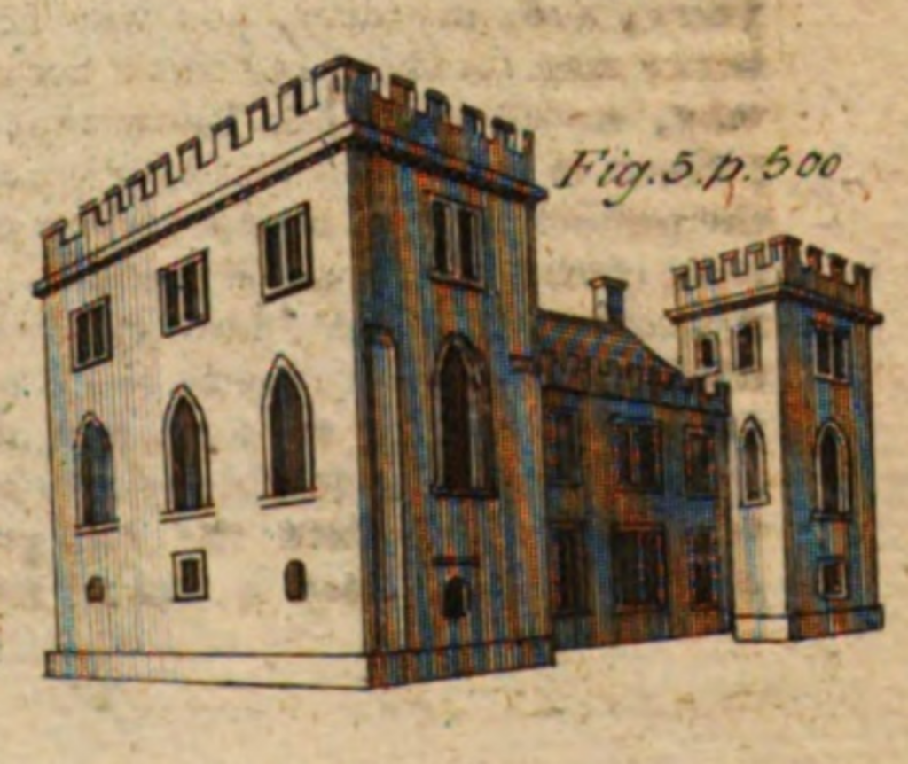 An 18th-century illustration of Roebuck Castle in Dublin by Gabriel Beranger.