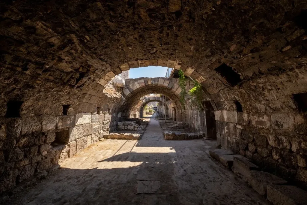 Ancient stone-vaulted galleries of the Roman Agora of Smyrna in İzmir, Türkiye.
