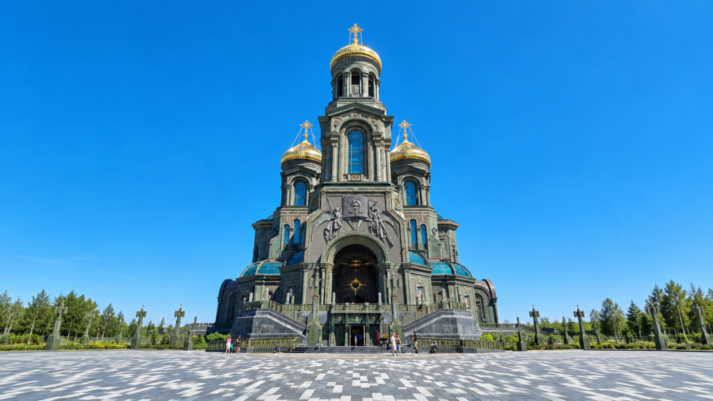 The Main Cathedral of the Russian Armed Forces in daylight. 