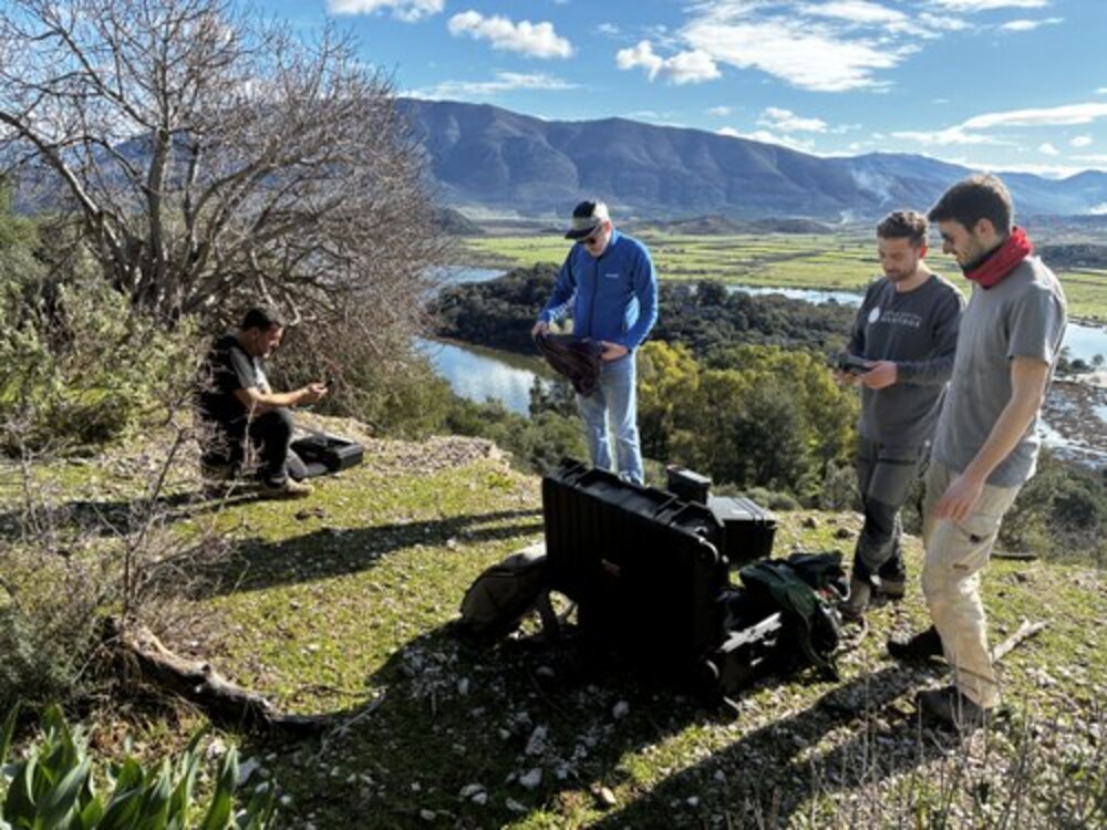 Archaeological researchers carrying out fieldwork in the hills around Butrint, Albania.