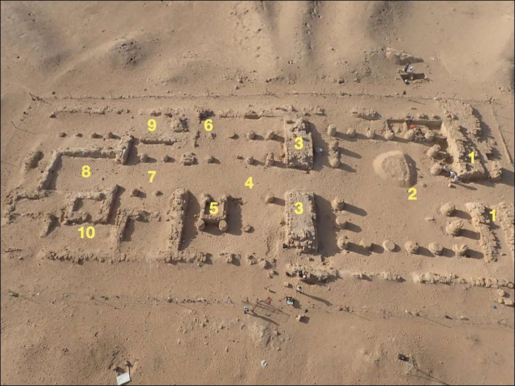 Aerial view of the ruins of Sanam Temple in Sudan.
