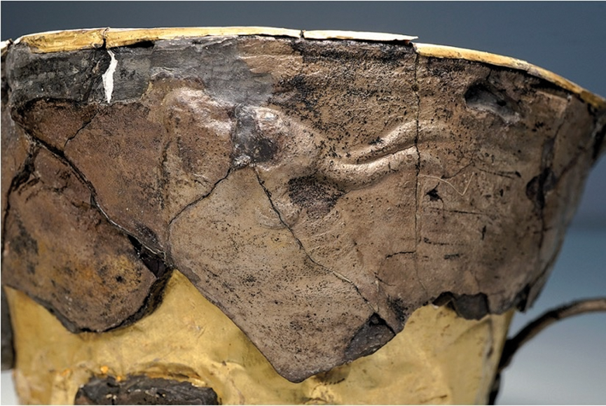 Silver cup with a gold-lined interior from Pit I of the Dendra tholos tomb.