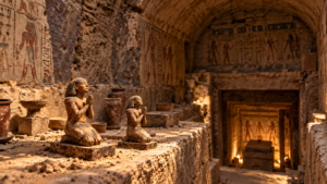 Two Mysterious Wooden Figures Discovered Above Ancient Egyptian Tomb at Saqqara